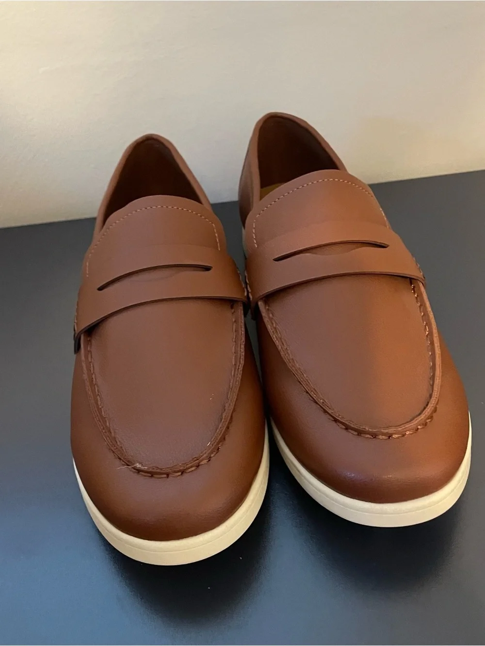 Lands End Boys Brown Loafers Size 7